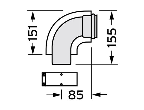 VAILLANT 60/100 ALU könyök 90°