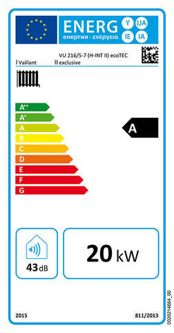 Vaillant Ecotec exclusive VU 216/5-7 (H-INT II) kondenzációs gázkazán, fűtő - kifutó