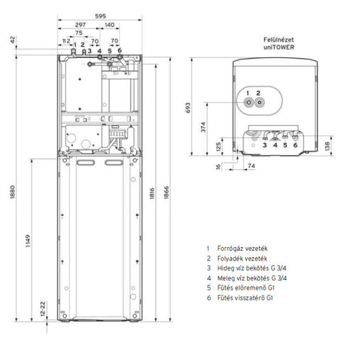 Vaillant uniTOWER Split VWL 78/5 IS (kompakt beltéri egység 7 kW-os készülékhez)