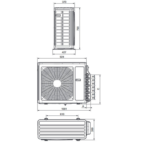 Vaillant VAF 5-070 W3NO multi kültéri egység, 3 készülékhez (7kW)
