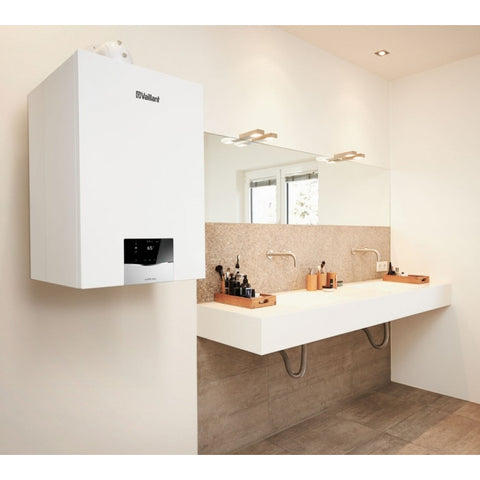 Vaillant Ecotec plus VUI 32 CS/1-5 (N-INT2) kondenzációs gázkazán, kombi, tárolós (20l) 25 Kw