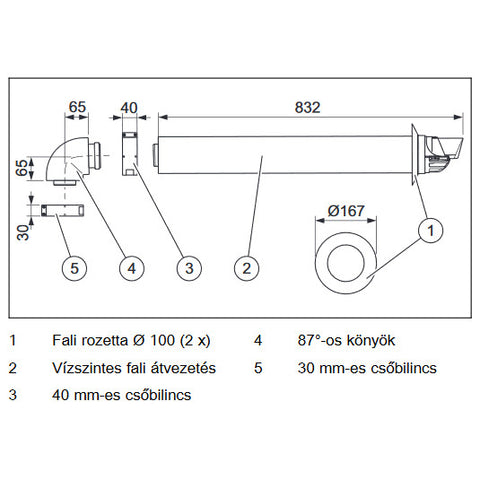 VAILLANT 60/100PP vízszintes átvezető szett