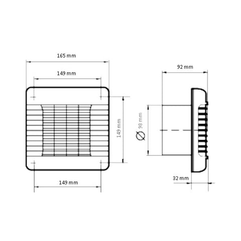 VENTS ventilátor MATL 100 zsalus+időkapcs.+golyóscsapágy