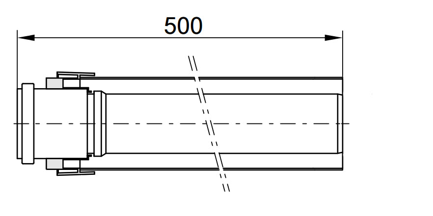 Viessmann 80/125 PPs AZ-cső 50 cm