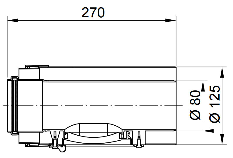 Viessmann 80/125 PPs ellenőrzőegyenes