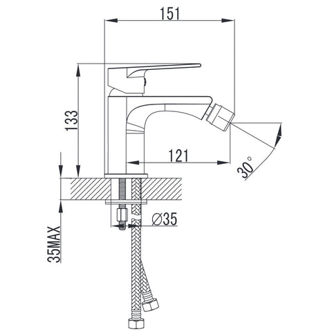 Wellis Asti bidé csaptelep (13,3x15,1x12,1)