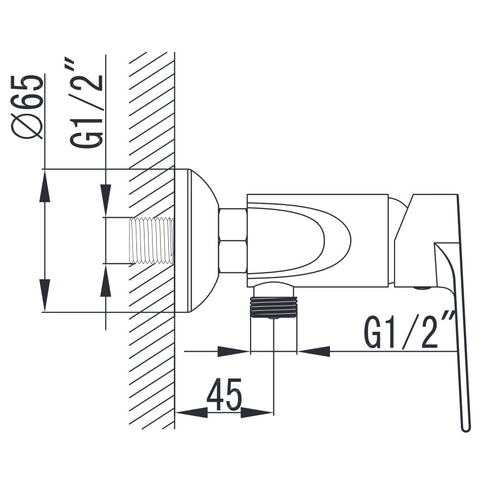 Wellis Asti zuhany csaptelep (21,5x13,4)