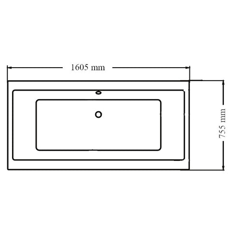 Wellis Tengiz egyenes kádtest 160, lábbal (160x75x60)