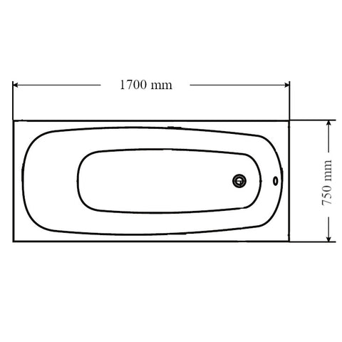 Wellis Como egyenes kádtest 170, lábbal (170x75x50)