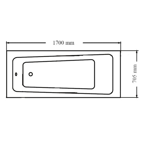 Wellis Lugano egyenes kádtest 170, lábbal (170x70x60)