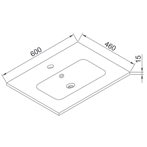Wellis Elois Grey 60 mosdó (60x46x1,5/17,3)