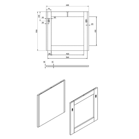 Wellis Elois Grey 60 fali tükör (60x55)