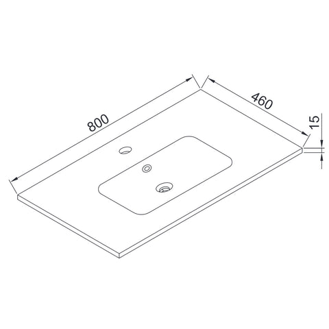Wellis Elois Grey 80 mosdó (80x46x1,5/17,3)