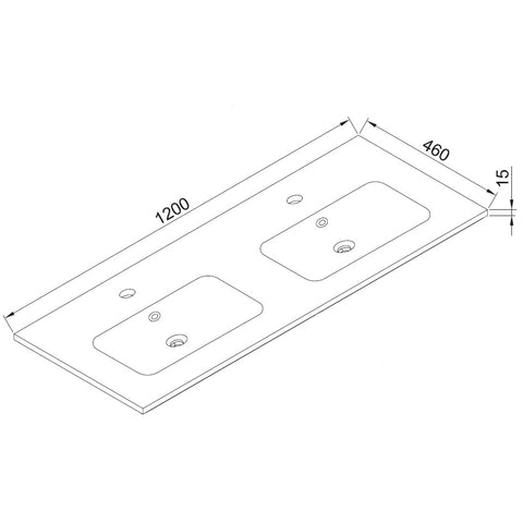 Wellis Elois Grey 120 dupla mosdó (120x46x1,5/17,3)