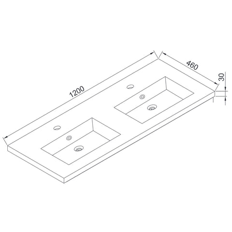 Wellis Nina 120 dupla mosdó (120x46x3/17,3)