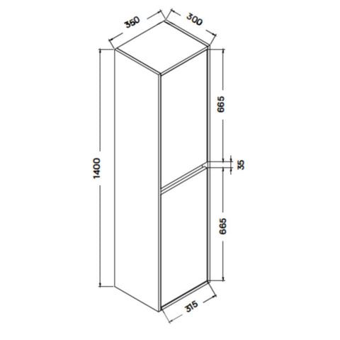 Wellis Ginger függesztett magas szekrény (35x30x140)