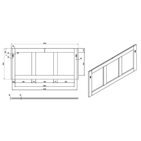 Wellis Elois White 120 fali tükör (120x55)