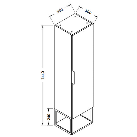 Wellis Jersey függesztett magas szekrény (35x30x120/144)