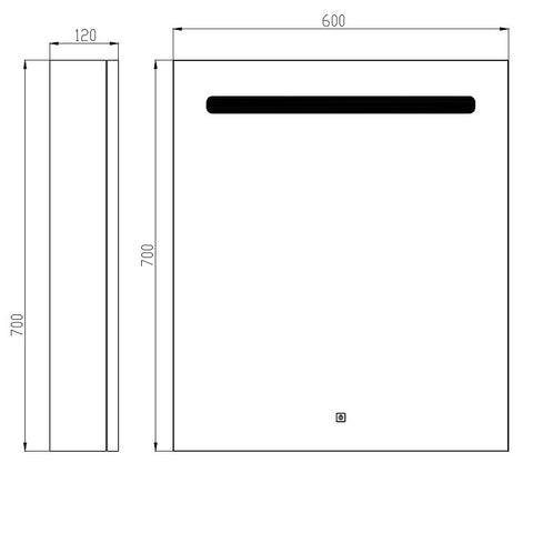 Wellis Bali tükrös szekrény, LED világítással (60x12x70)