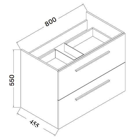 Wellis Almeria 2 fiókos mosdószekrény (80x45,5x55)