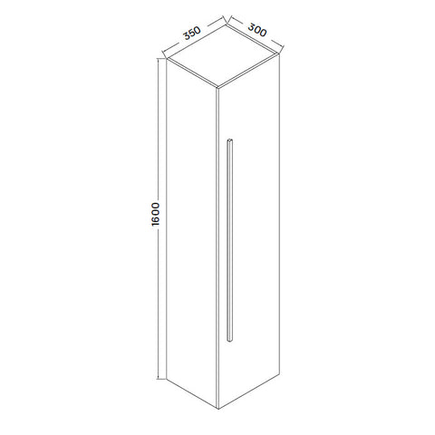 Wellis Almeria függesztett magas szekrény (35x30x160)
