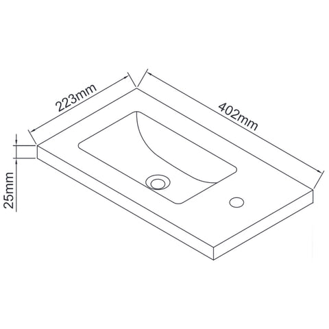 Wellis Almeria kézmosó (40x22x2,5/9,2)