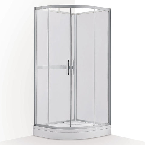 Wellis Vivara fehér üveg hátfallal, tálcával Easy Cleannel (90x90x210)