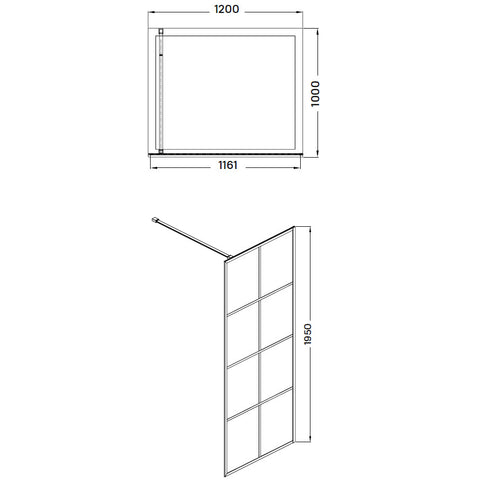 Wellis Tino walk-in zuhanyfal Easy Cleannel (120x195)