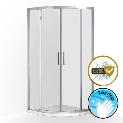 Wellis Aquarius 80 két tolóajtós íves kabin Easy Cleannel (80x80x190)