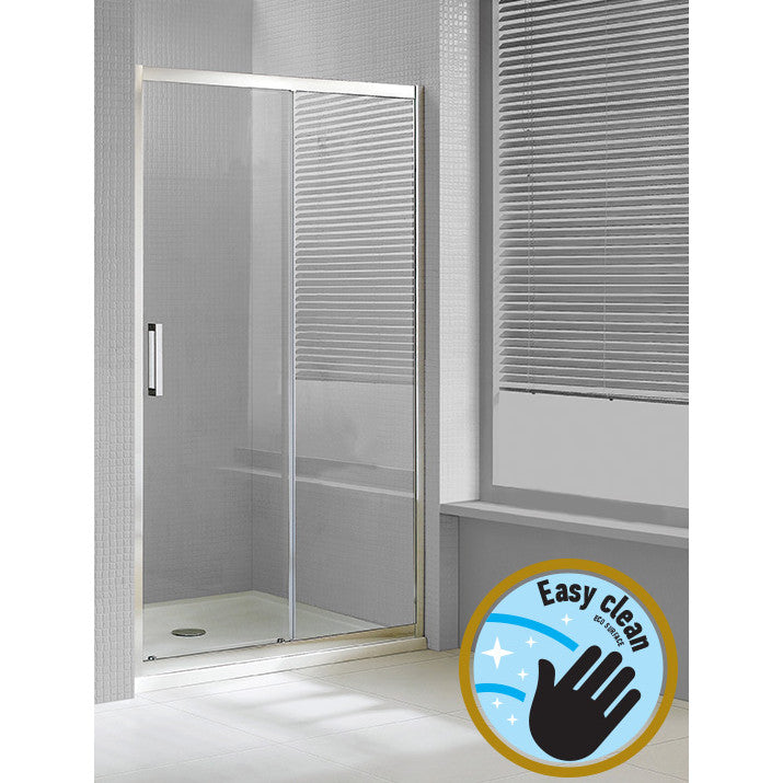Wellis Premier tolóajtós zuhanyfal Easy Cleannel (100x190)