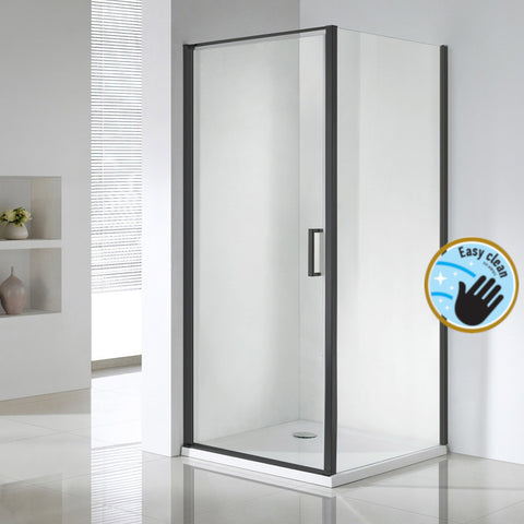 Wellis Quadrum Black 1 nyílóajtós szögletes zuhany Easy Cleannel (90x90x190)