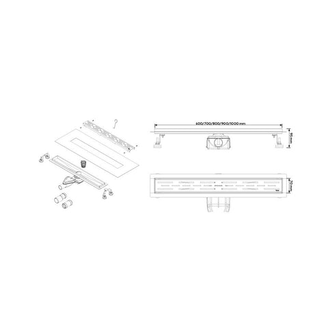 Wellis W-Drain Dots 90 zuhanyfolyóka (90x7x9,5-11)