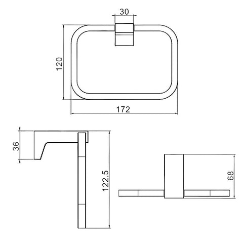 Wellis Mamba törölközőtartó KERETES (17,2x6,8x12,3)