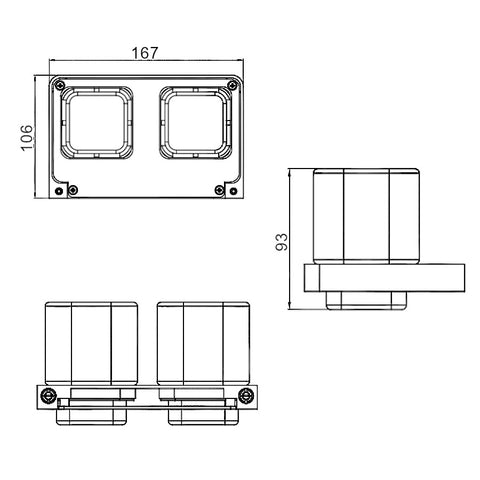 Wellis Capri pohártartó dupla (16,7x10,6x9,3)