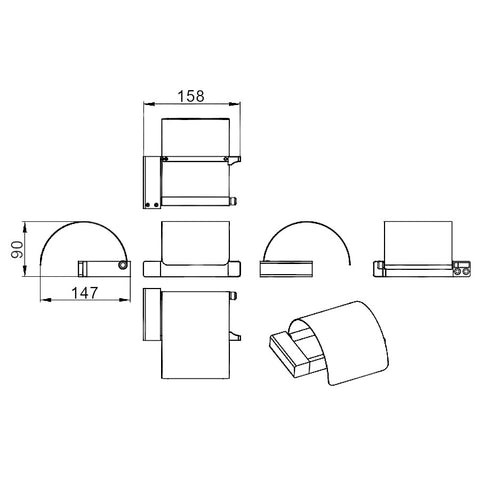 Wellis Capri WC papír tartó (15,8x14,7x9)