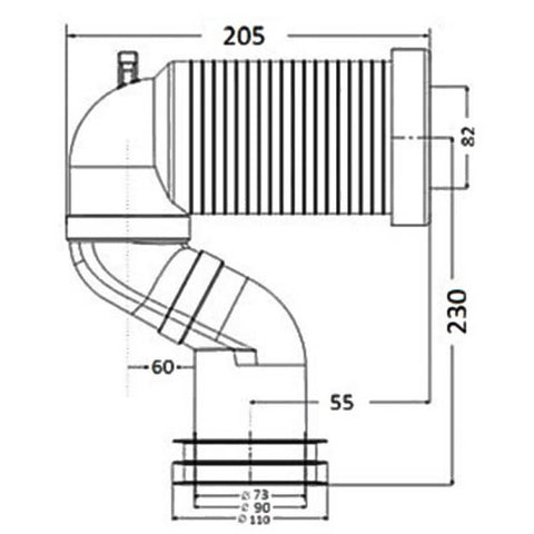 Wellis "S Bekötő" ” S” bekötő álló- és monoblokkos WC-hez