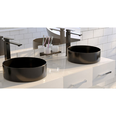 Wellis Rose Black matt fekete pultra építhető mosdó (35,5x12)