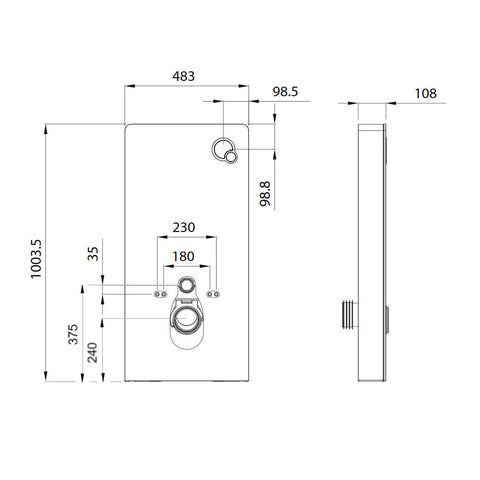 Wellis Corsica Black szerelőmodul fali WC-hez (48,3x10,8x100,3)