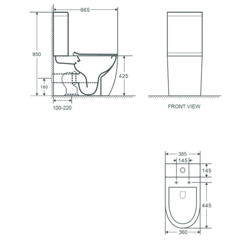 Wellis Sophia monoblokkos rimless WC