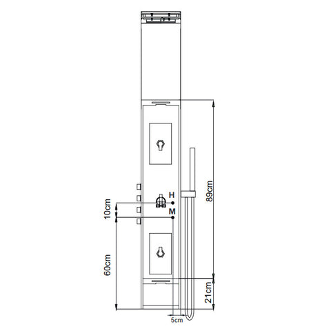 Wellis Mona termosztátos zuhanypanel (22x45x160)