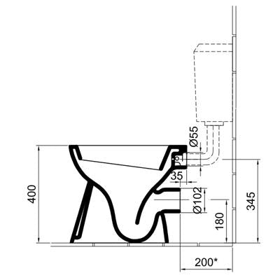 Alföldi Bázis WC csésze hátsó kifolyású, mélyöblítésű 4031 00 01