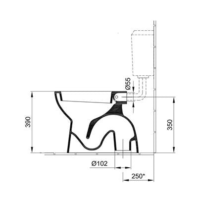 Alföldi Bázis WC csésze alsó kifolyású, mélyöblítésű, hosszú 4035 69 01