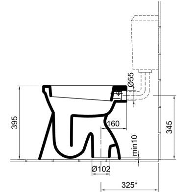 Alföldi Bázis WC csésze alsó kifolyású, laposöblítésű, rövid 4037 00 01