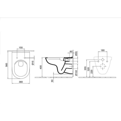 Alföldi Mollis mélyöblítésű fali wc CleanFlush EasyPlus 4V99 R0 R1