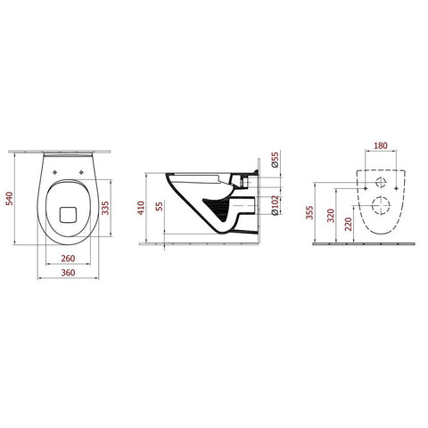 Alföldi Optic WC csésze fali, laposöblítésű, 54cm, Cleanflush, 7049-R001
