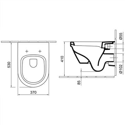 Alföldi Formo Wc csésze, fali, mélyöblítésű 7060 10 01