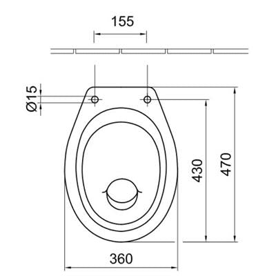 Alföldi Bázis WC csésze hátsó kifolyású, laposöblítésű + CleanFlush 7095-R001