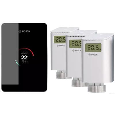 Bosch EasyControl Set CT 200 fekete, okostermosztát és 3db rádióvezérelt radiátor termosztátfej