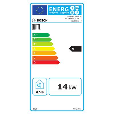Bosch Condens 7000i W GC7000iW 14 PB 23 kondenzációs gázkazán, fűtő, fekete üveg burk. 15,2 Kw