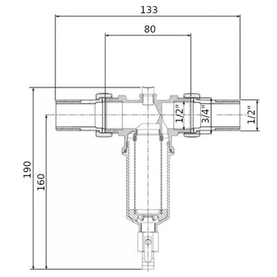BWT Protector mini H/R 1/2" réz szűrőmini vízszűrő melegvízre